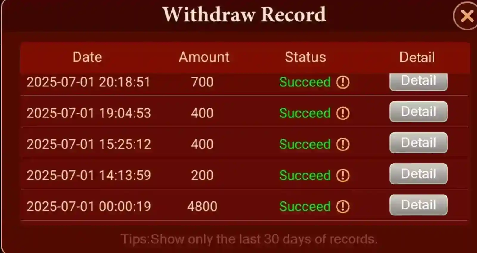 Game3F withdrawal proof screenshot 2025